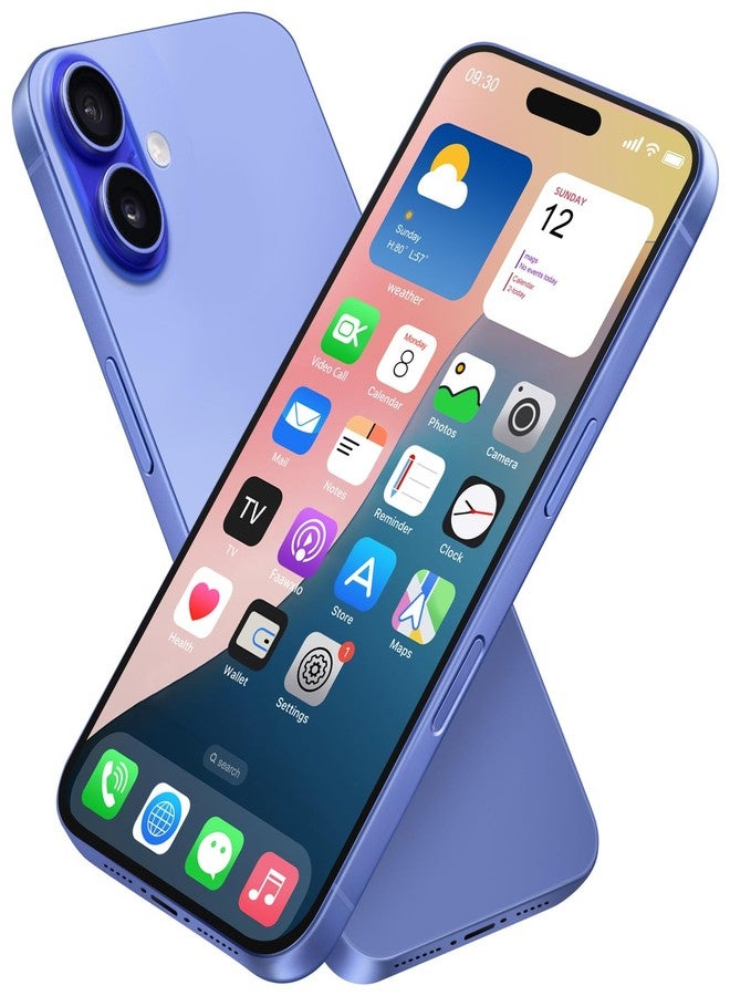 Faawxlo Dummy Fake Phone Model, Looks Like The RealPhone Compatible withPhone 16 Pro Max, for Cellphone Store Display or Send a ToyPhone for Kids (16,Ultramarine,The Screen is Printed with Patterns) - Image 1
